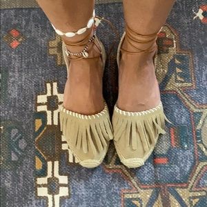 Soludos Fringe Tie Up Espadrille Sandals